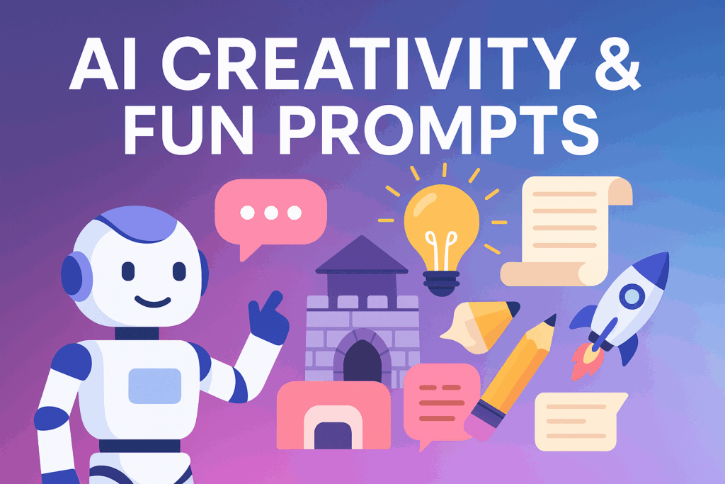 AI creativity prompts for writing, storytelling, games, and fun ideas